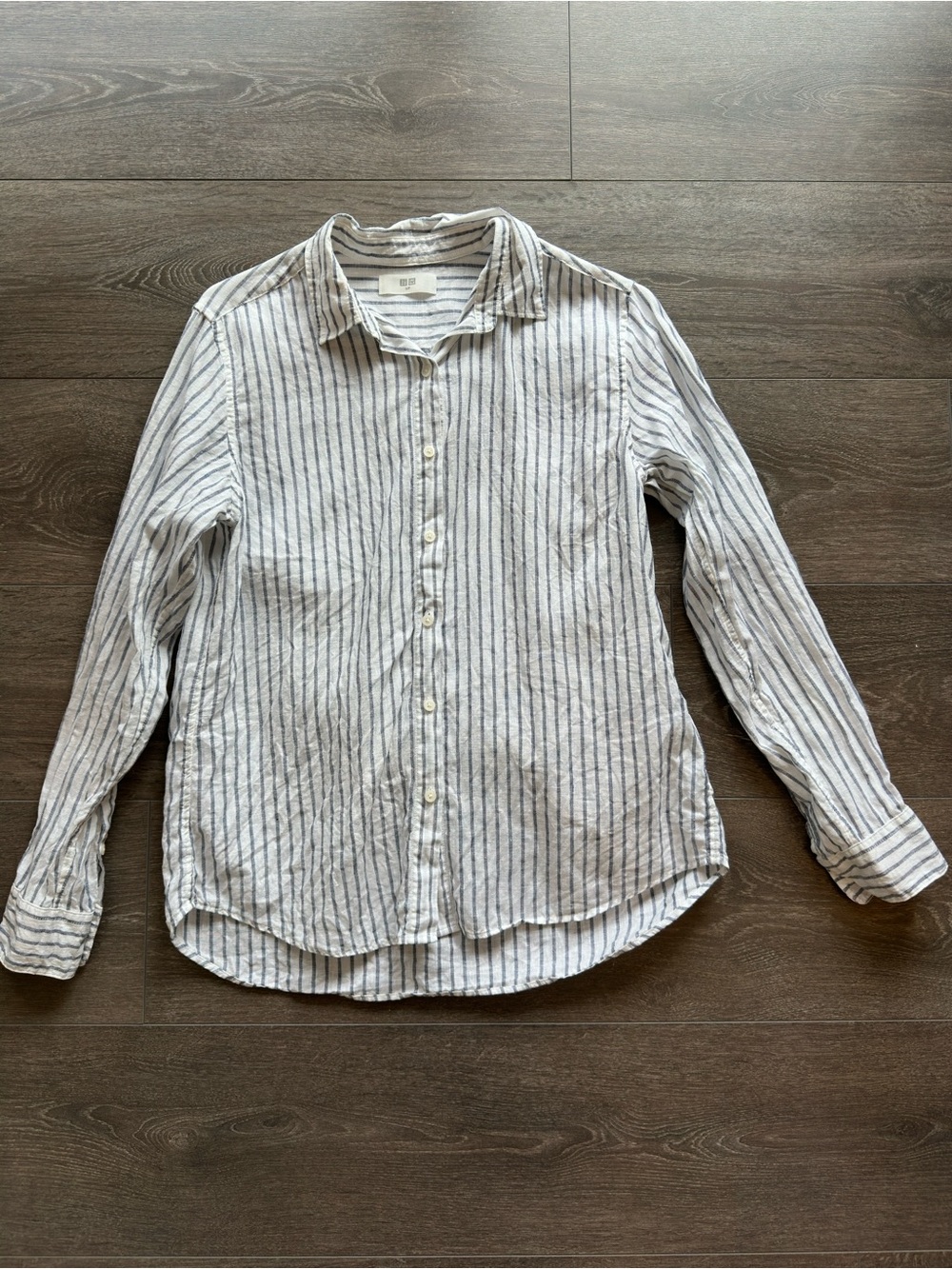 Uniqlo White Striped Linen Shirt